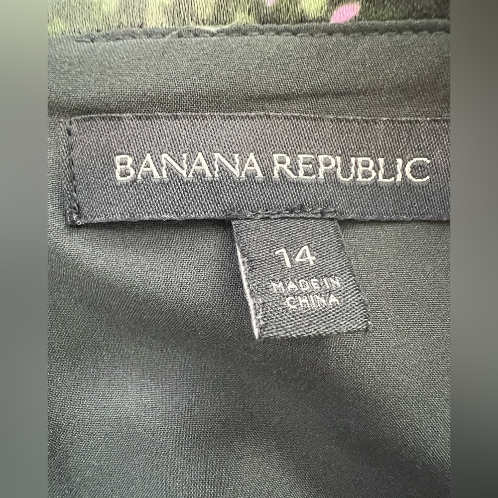 Banana Republic Olive Floral Mini Dress Size 14 - Picture 8 of 11